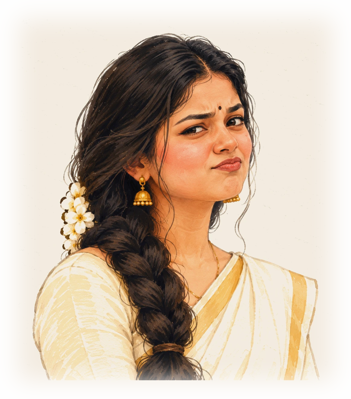 Abhirami, pretending to be annoyed