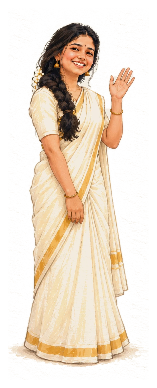 Abhirami, waving